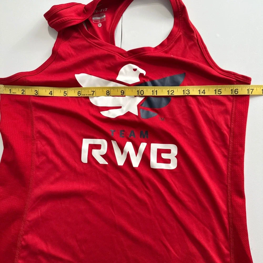 Nike Team RWB Dri-FIT Racerback Tank Top Red Eagle Graphic Women's Mediu Running